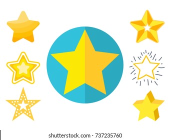 Different style shape silhouette shiny star icons collection vector illustration.