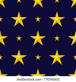 Different style shape silhouette shiny star seamless pattern vector illustration on blue background