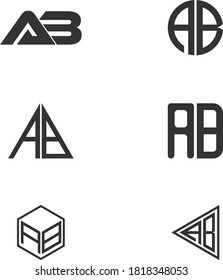 Tipografía de estilo diferente Tipo de letra AB vector logotipo
