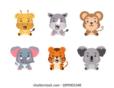 Different Style Wild Animal On Transparent Stock Vector (Royalty Free ...