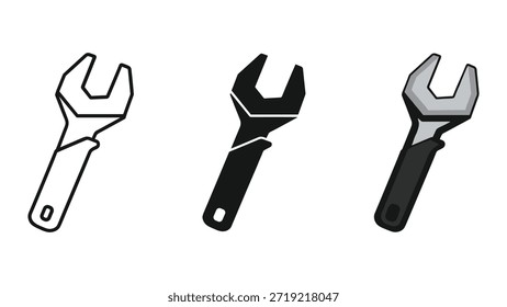Diferentes estilos de iconos de llave ajustables