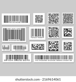 Different Styles of Barcode and QR codes in vector form