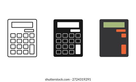 Diferentes estilos de conjunto de iconos de calculadora