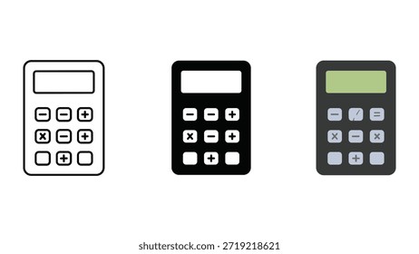 Diferentes estilos de ícones da calculadora