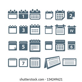 Different styles of calendar web icons collection