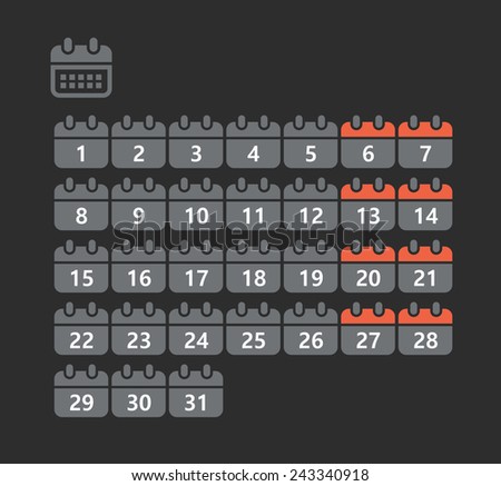 Different Styles Calendar Web Icons Collection Stock Vector Different Styles Calendar Web Icons Collection Stock Vector