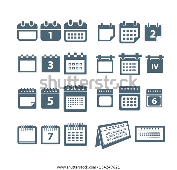 Different Styles Calendar Web Icons Collection Stock Vector Different Styles Calendar Web Icons Collection Stock Vector