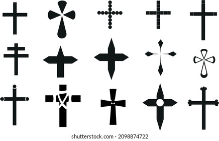 Different Styles Cross Vector Illustration Stock Vector (Royalty Free ...