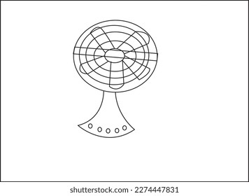 Different styles and designs of a Household Electric stand fan to mini desktop to box typse with led lights and ceiling fans. Editable Clip Art