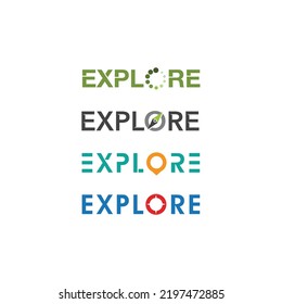 different styles of explore vector logo template