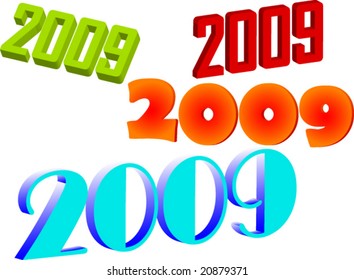 Different styles of an inscription 2009