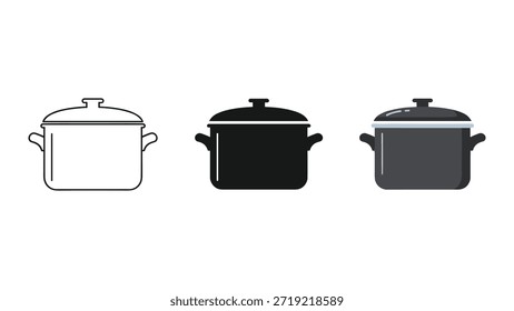 Diferentes estilos de ilustración de olla