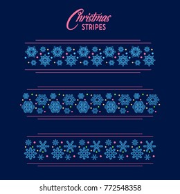 Different styles of Snowflakes Stripes for Christmas 