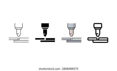 Different styles of spot welding icons shown sidebyside