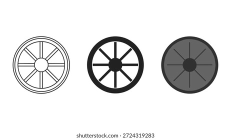 Diferentes estilos de rodas com raios