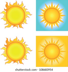 Different Sun Designs .Vector Collection