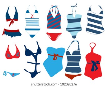 Different Swimsuit Stock Vector (Royalty Free) 102028276 | Shutterstock