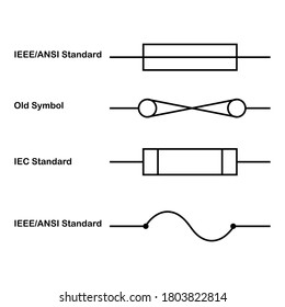 different symbols of fuse on white background