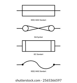 Different symbols of fuse. Fuse Symbol Sign, Vector Illustration, Isolate On White Background Label.