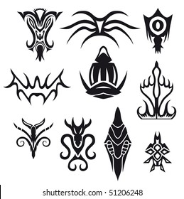 different symbols, modern, new, full of fantasy, as well as exclusive. All of the vector.