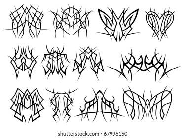 Different symbols, modern, new, full of fantasy, as well as exclusive. All of the vector.