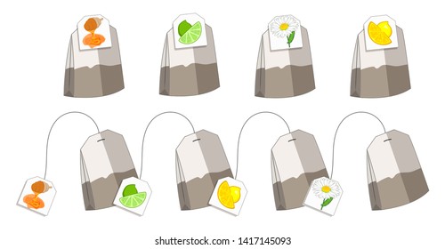 Different tastes of tea bags