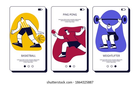 Different team and singles sports games vector