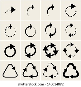 different technological arrows. vector set. Eps8