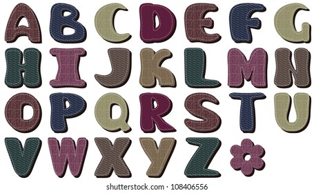 different texture alphabet scrapbook