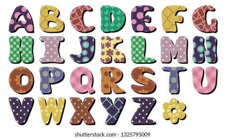 Different Texture Scrapbook Alphabet On White Stock Vector (Royalty ...