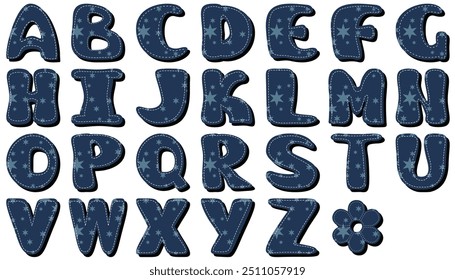 different texture scrapbook alphabet on white background