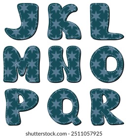 different texture scrapbook alphabet on white background