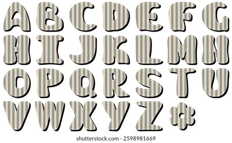 different texture scrapbook alphabet on white background	