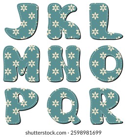 different texture scrapbook alphabet on white background	