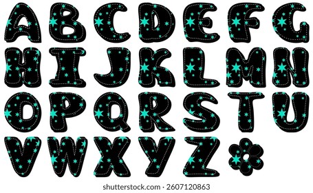 different texture scrapbook alphabet on white background	
