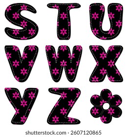 different texture scrapbook alphabet on white background	
