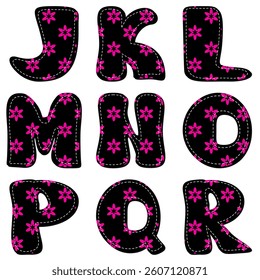 different texture scrapbook alphabet on white background	
