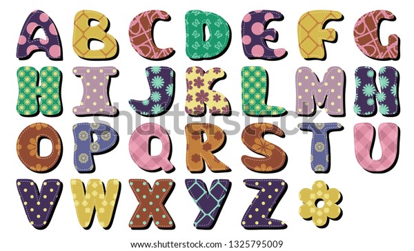Different Texture Scrapbook Alphabet On White Stock Vector (Royalty ...
