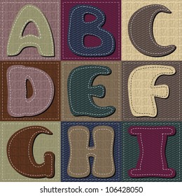 different texture scrapbook alphabet part 1