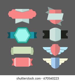 Different Textured Badges Set