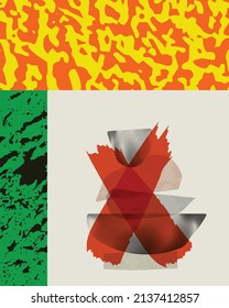Diferentes texturas y formas de collage de ilustraciones vectoriales artísticas. Diseño abstracto colorido, fondo creativo para banner, folleto, tarjeta, invitación, volante, cartel, afiche, reportaje artístico	
