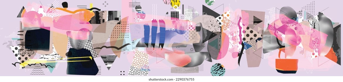 Unterschiedliche Texturen und Formen künstlerische Vektorgrafik-Collage