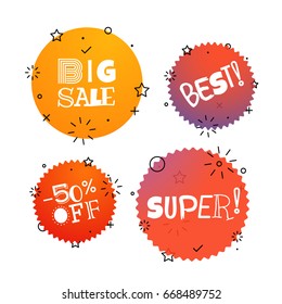 Different Thank you tags vector set. Banners collection isolated on white