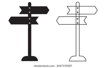 Conjunto de iconos de señalización de diferente espesor. Siluetas modernas de señales de tráfico. Escritura de señalización, icono de línea de puntero, signo de Vector de contorno, pictograma de estilo lineal aislado. Símbolo, logo. Trazo editable. EPS 10 
