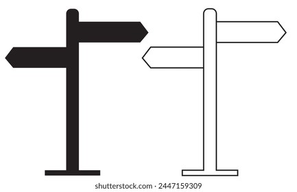 Conjunto de iconos de señalización de diferente espesor. Siluetas modernas de señales de tráfico. Escritura de señalización, icono de línea de puntero, signo de Vector de contorno, pictograma de estilo lineal aislado. Símbolo, logo. Trazo editable. EPS 10 