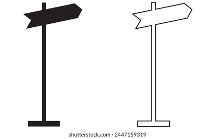 Conjunto de iconos de señalización de diferente espesor. Siluetas modernas de señales de tráfico. Escritura de señalización, icono de línea de puntero, signo de Vector de contorno, pictograma de estilo lineal aislado. Símbolo, logo. Trazo editable. EPS 10 