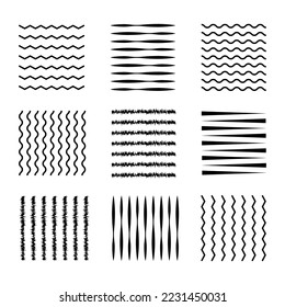 Different thin lines. Hand drawn line element. Vector illustration. stock image. 