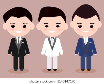 Different Three Cartoon Bridegroom