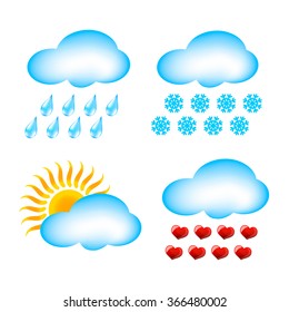 Different time and season weather Vector illustration