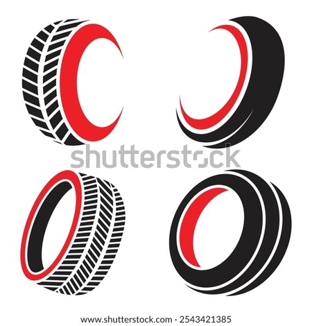 Different tire logo templates collection